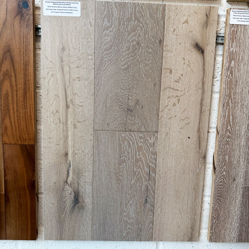 Windsor Engineered Real Wood Oak Brushed Grey